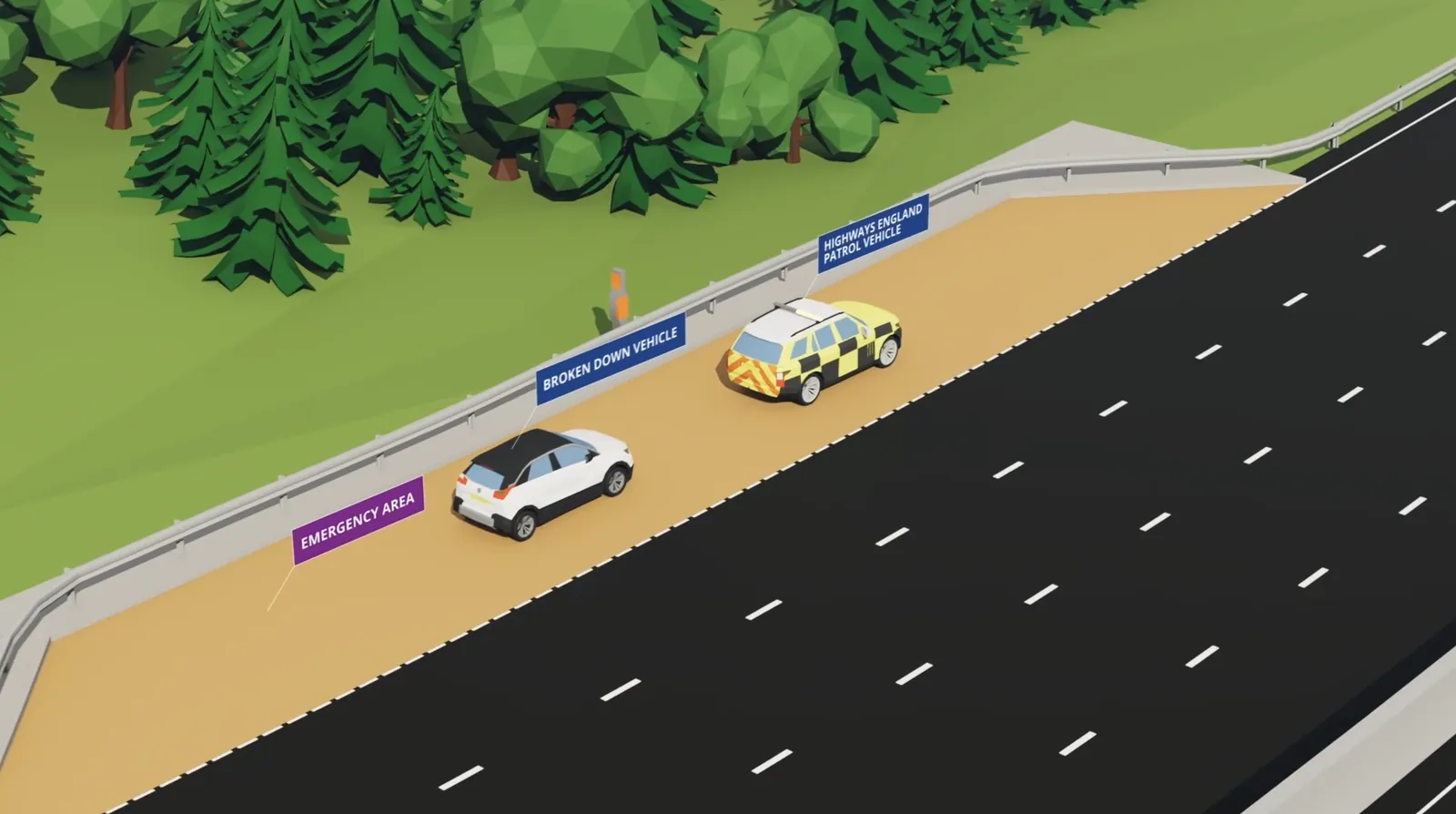 National Highways smart motorway animation still