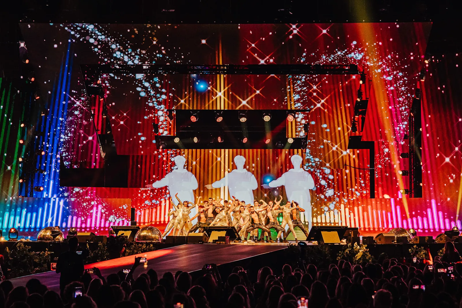 The Tropics Glammies arena show beneath a vast LED screen wall