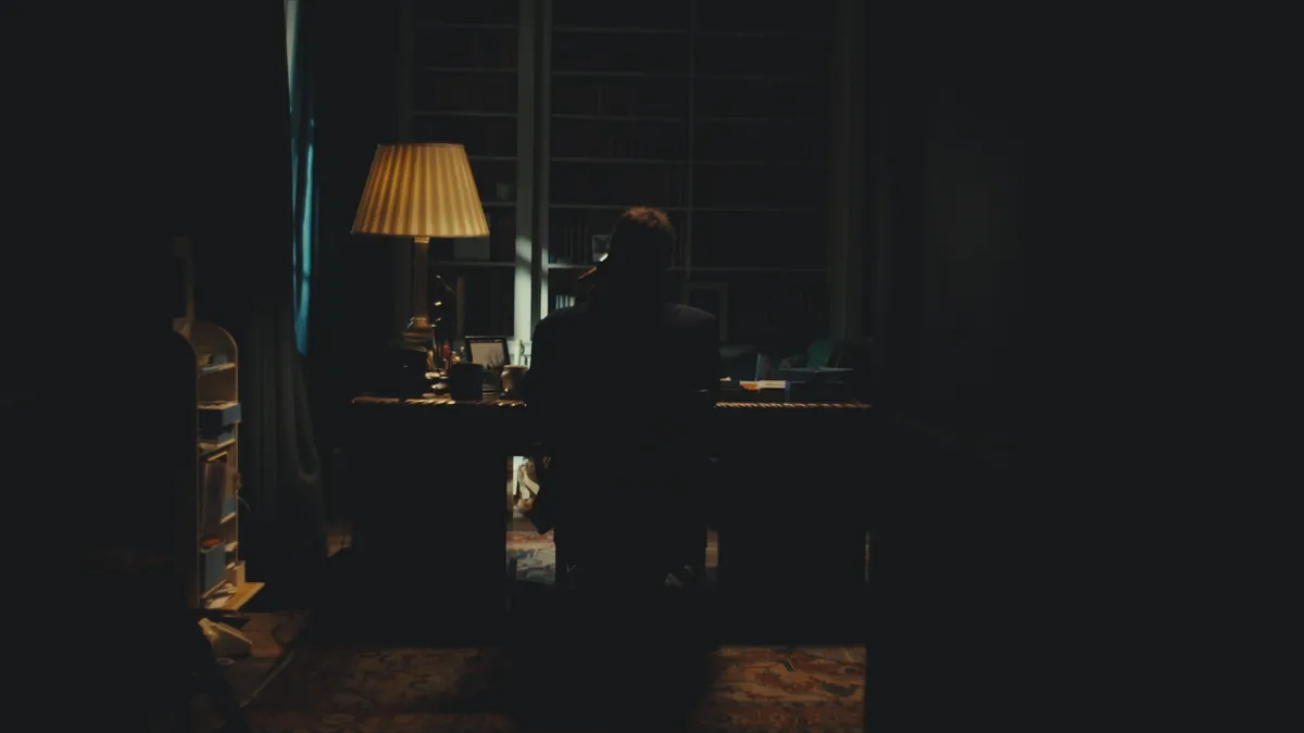 Production still: on-screen evidence sequence from the investigation